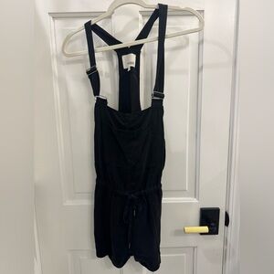 Aritzia Beatriz Drawstring Romper in Black